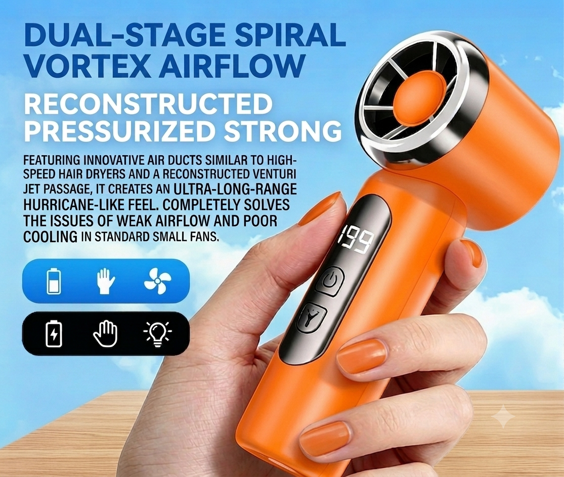 New Rechargeable Fan: Compact Handheld & Portable Neck Fan with Semiconductor Cooling (Ideal for Student Dorms)