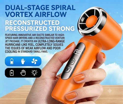 New Rechargeable Fan: Compact Handheld & Portable Neck Fan with Semiconductor Cooling (Ideal for Student Dorms)